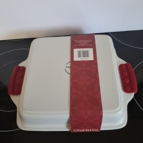 Paderno Porcelain square baking dish, 29cm or 11.4" with silicone grips - Picture 3 of 3